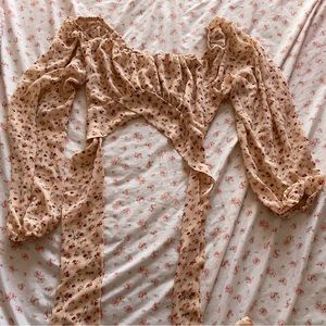 Floral crop top blouse